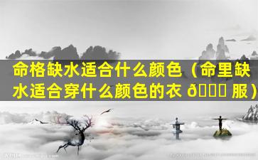 命格缺水适合什么颜色（命里缺水适合穿什么颜色的衣 🐕 服）